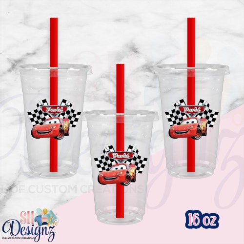 Cars Cups Cars Birthday Party Cups and Straws Cars Cups in Etsy