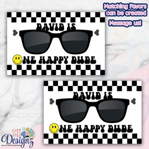 ONE HAPPY DUDE Birthday Sunglasses | 1st Birthday Theme | Retro First Birthday   | Happy Dude Party Favors