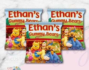 Winnie The Pooh Birthday Party Gummy Bears, Winnie The Pooh Party, Winnie The Pooh Birthday Theme GB