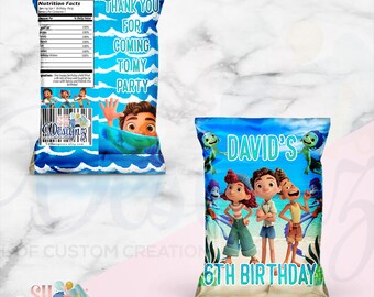 Luca Birthday Party Chip Bags, Luca, Luca Theme, Luca Party, Luca Luca Chips