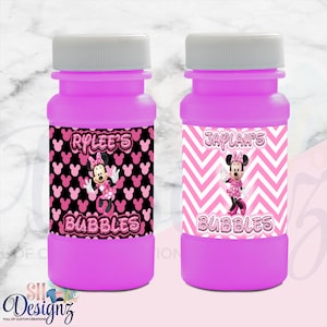 Minnie Mouse Birthday Party Bubble Labels, Minnie and Micky Mouse , minnie mouse party favors, minnie mouse party favors