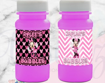 Minnie Mouse Birthday Party Bubble Labels, Minnie and Micky Mouse , minnie mouse party favors, minnie mouse party favors