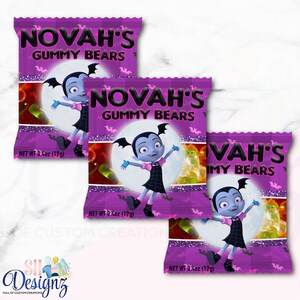 Vampirina Chip Bags Printed Vampirina Favors Vampire Party Vampirina Birthday Party Supplies Chip Bags