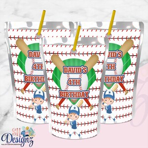 Baseball Birthday Party Juice Labels, Baseball Birthday Party Drinks, Baseball Birthday, Baseball Party Labels