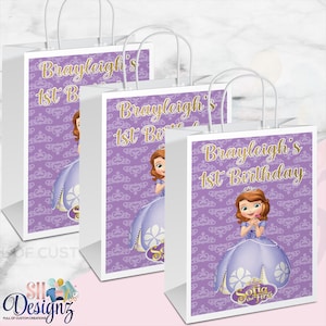 Sofia the First Gift Bags, Sofia the First Gift Bag, Sofia the First Princess Birthday Party, Sofia the First Birthday Party Bags