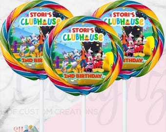 Mickey Mouse Clubhouse  Birthday Party Lollipop Labels, Minnie and Micky Mouse , Mickey Mouse Birthday Party, Mickey Birthday,