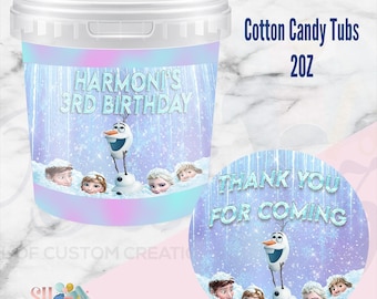 Frozen Birthday Party Cotton Candy Tubs, Frozen 2 Birthday Party Cotton Candy Tubs, Frozen 2 Birthday Party, Frozen 2 Theme, Anna and Elza