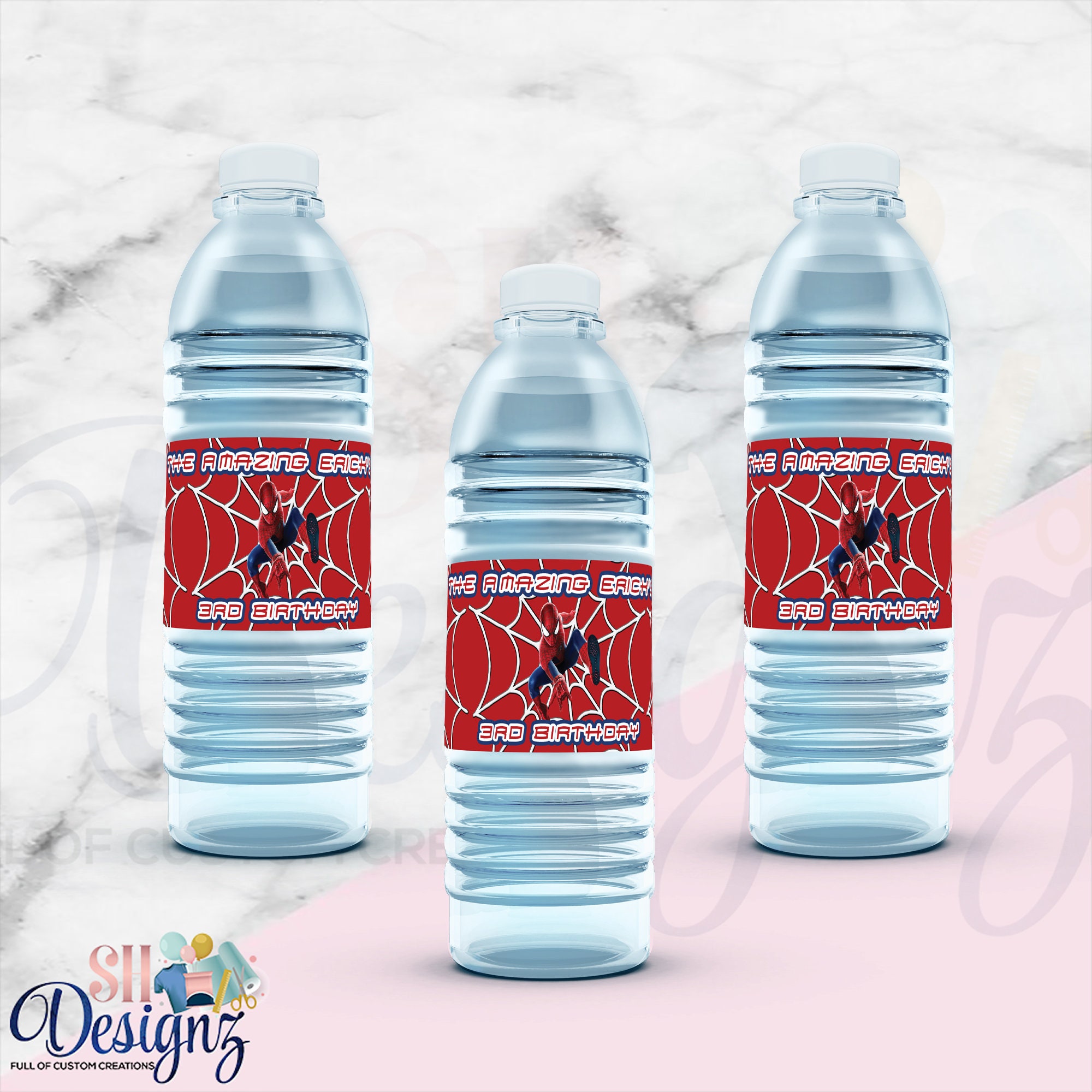 Spiderman – Water Bottle Label – Printable - 3Grafik