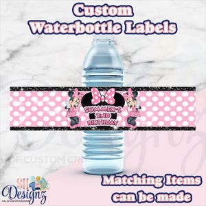 Minnie Mouse Birthday Party Water Labels, Minnie and Mickey Mouse , minnie mouse party favors Party, minnie mouse party favors