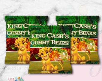 Lion King gummy bears, Lion King Birthday Party, Lion King Party Favors, Lion King Treats GB