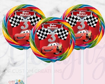 Cars Lollipop Labels - Cars Party -Cars Birthday Party -Cars Theme- Cars Birthday Theme