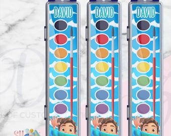 Luca Birthday Party Watercolor Paint Insert ( Digital)