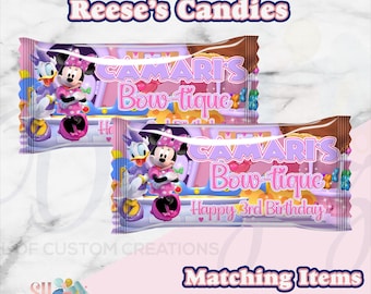 Minnie Mouse Bowtique Chocolate Candies - Minnie Mouse Bowtique Party - Minnie Mouse Bowtique, Minnie Mouse - Minnie Mouse Bowtique Theme RC