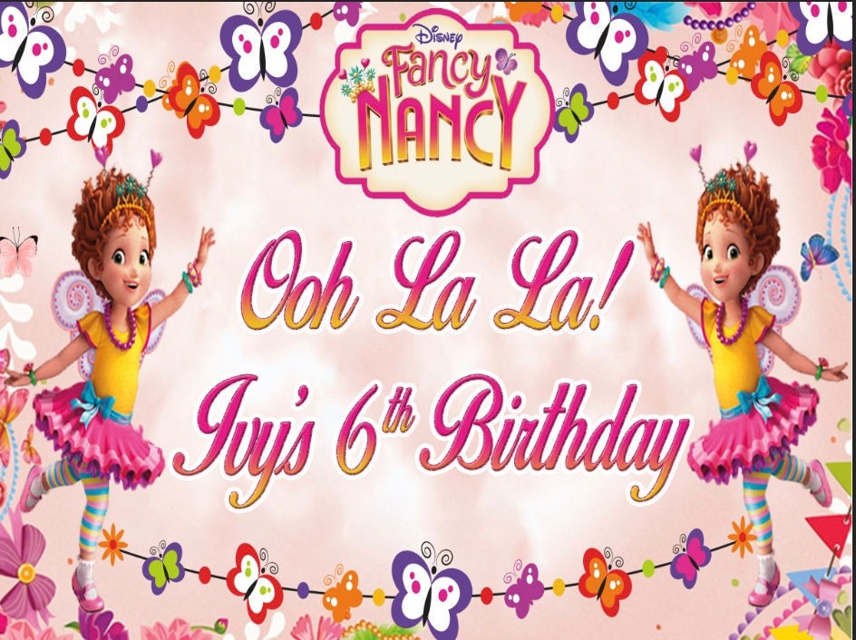 Fancy Nancy Happy Birthday Banner Fancy Nancy Table Banner Fancy Nancy Backdrop Fancy Nancy - Etsy Hong Kong