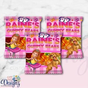 Fancy Nancy Birthday Party Gummy Bear, Fancy Nancy  Party- Fancy Nancy Birthday Party- Fancy Nancy theme Treats GB