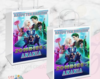 Zombies 3 Birthday Party Gift Bag, Zombies Theme, ( digital)