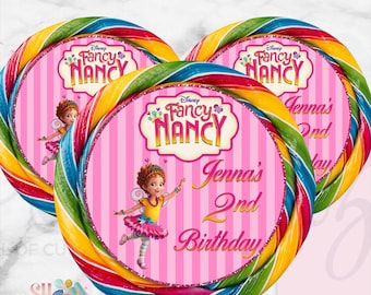 Fancy Nancy Lollipop labels, Fancy Nancy stickers, Fancy Nancy, Fancy Nancy party