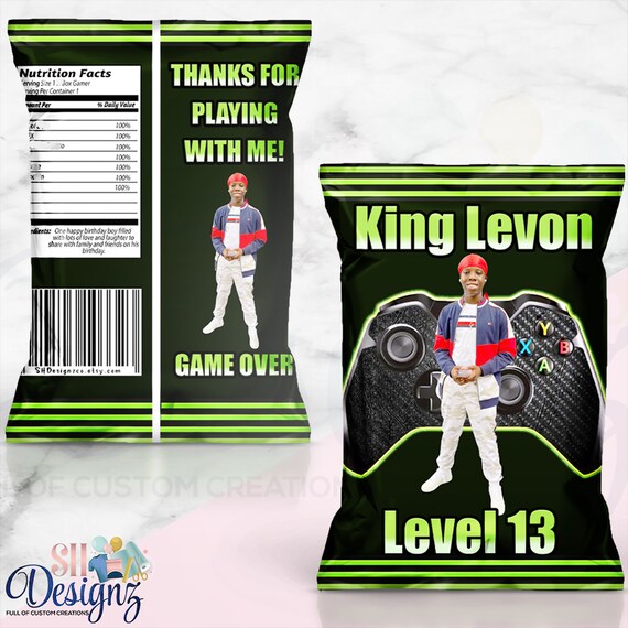 Gamer Birthday Chip Bags Gamer Party Video Gamer Party Video Games Birthday Party
