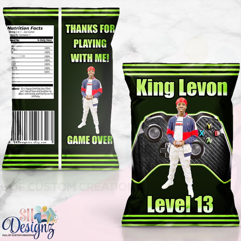 Gamer Birthday Chip Bags Gamer Party Video Gamer Party Video Games Birthday Party