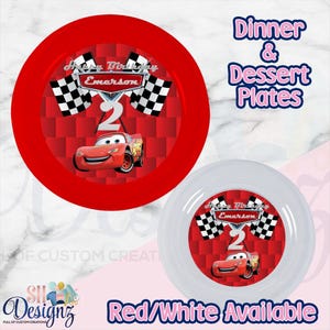 Cars Plates, Cars Birthday Party Plates- Cars Plates in sets of 12