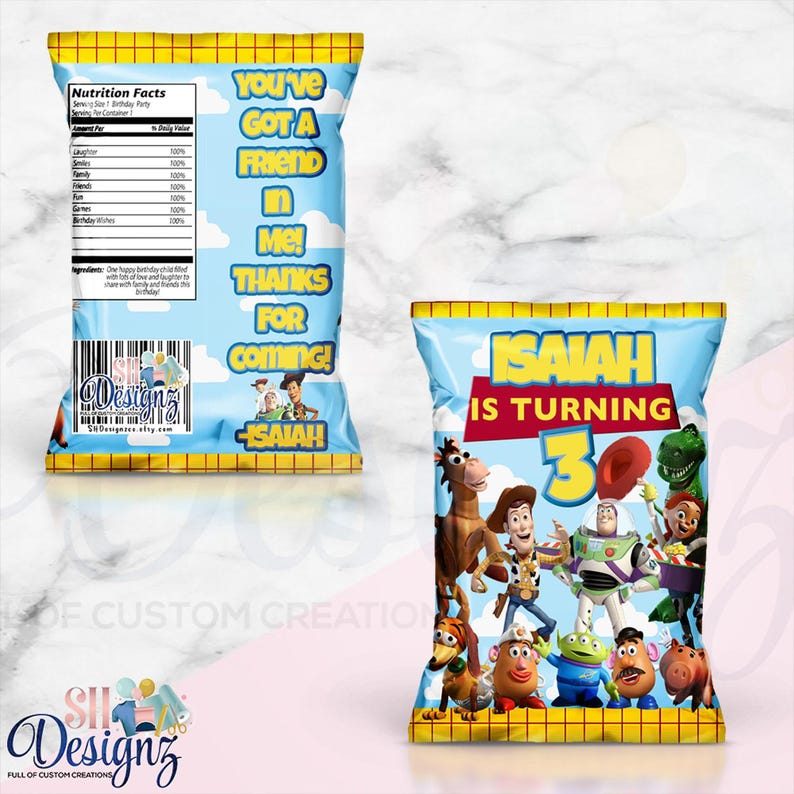 Toy Story Birthday Party Chip Bags, Toy Story Birthday Party Favors treats labels, Toy story 3, Toy Story 2 Bild 1