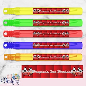 Cars Birthday Party Bubble Wands Labels, Cars, Cars Birthday Party, Cars Birthday