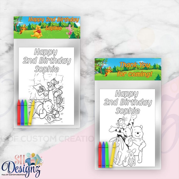 Winnie the Pooh Birthday Coloring Packs Winnie the - Etsy
