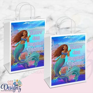 The Little Mermaid Birthday Gift Bags, Live Action Mermaid, Little Mermaid Favors, Little Mermaid, Black Mermaid