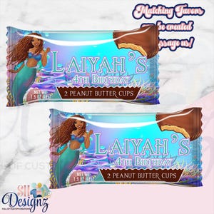 The Little Mermaid Birthday Candies, Live Action Mermaid, Little Mermaid Favors, Little Mermaid, Black Mermaid Chocolate Candies