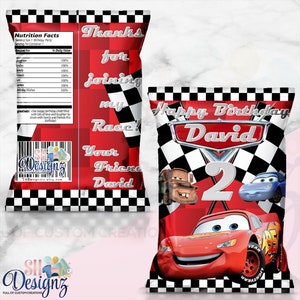 Cars Birthday Party, Cars Party, Cars Chip Bags, Cars Birthday Theme, Cars Bags