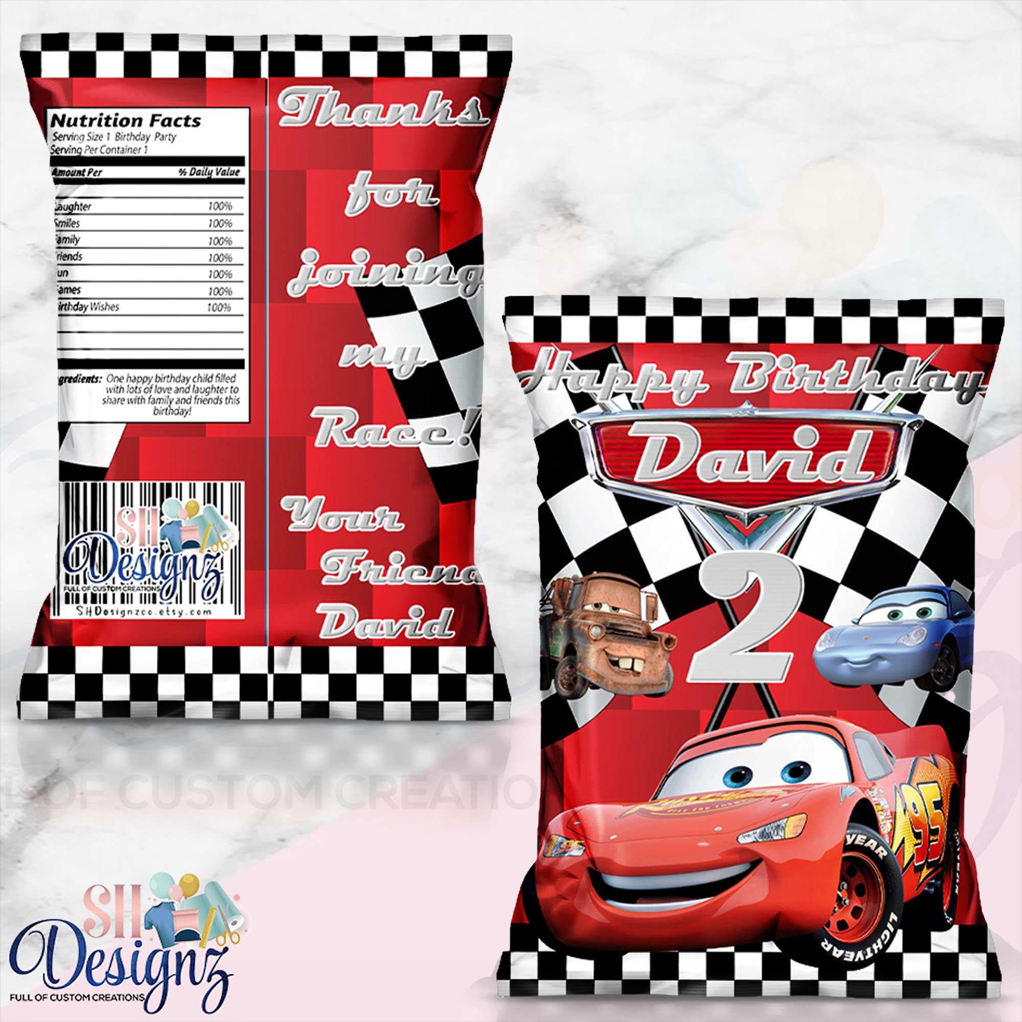 Cars Birthday Party Cars Party Cars Chip Bags Cars Birthday Etsy