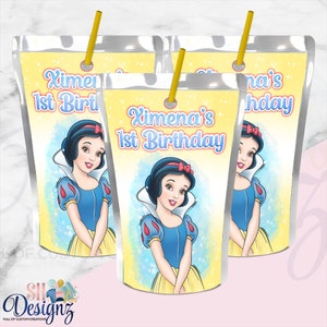 Snow white Birthday Party Juice Labels, Snow white Birthday Party Drinks, Snow white Birthday, Snow white Party Labels