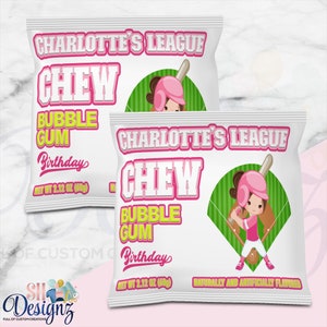 Softball Bubble Gum - Softball Party - Softball Birthday - Softball Birthday Party - Softball Theme- Softball Birthday Theme