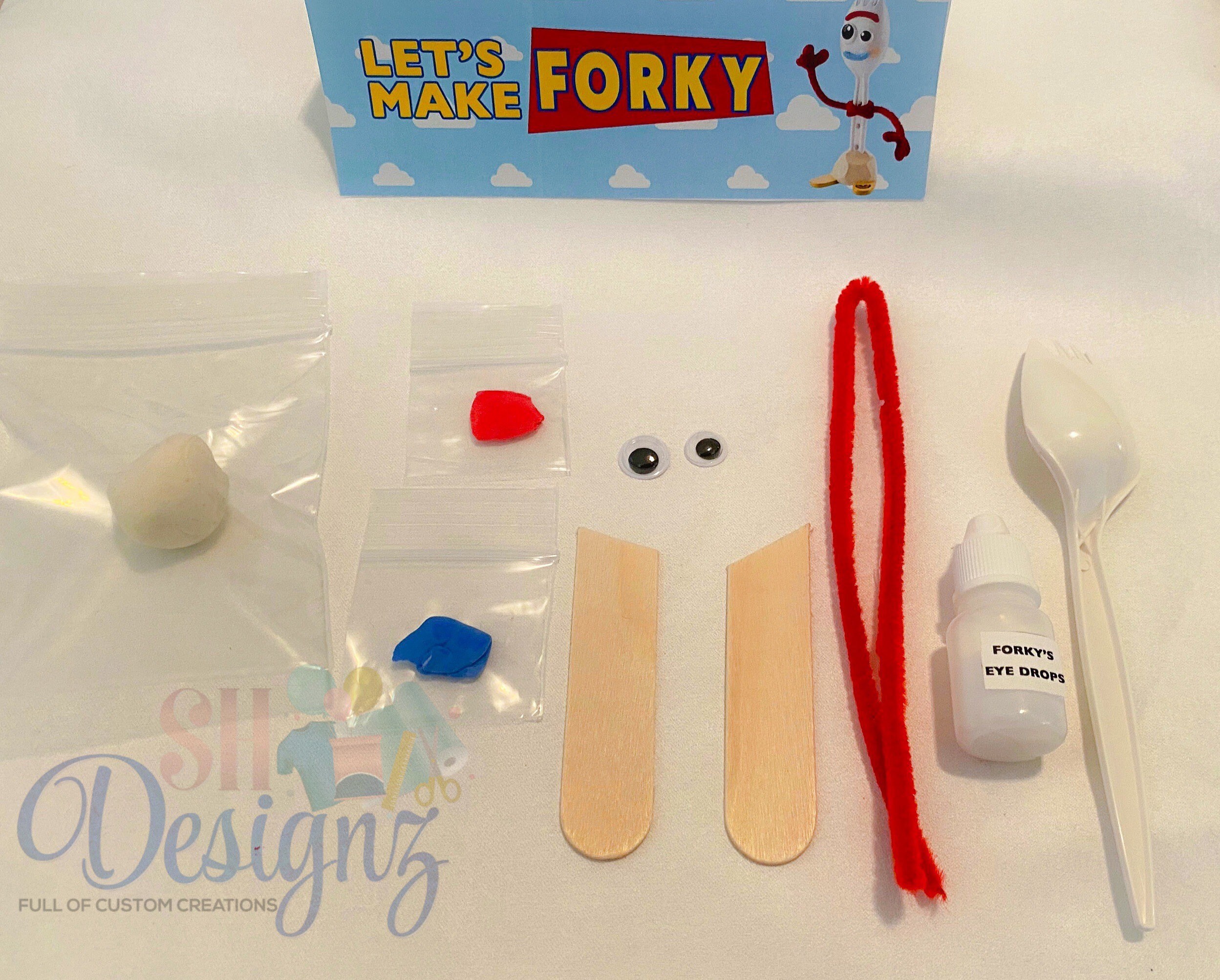 Forky Kit DIY Toy Story Party Activity Party Favor Home School Activity -   Israel