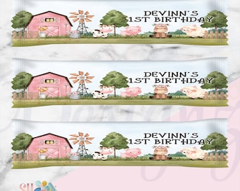 Farm Birthday Candies- Barnyard Pink Party- FarmHouse Treats, Farm Cute Pink , Barnyard Pink Birthday AH