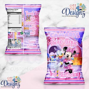 Minnie Mouse Bowtique Birthday Chip Bags, Minnie Boutique, Minnies Birthday BAGS, Minnie Mouse Birthday PartyMinnie Mouse Party Favor
