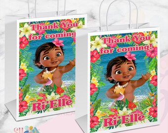 Baby Moana Birthday Gift Bags, Baby Moana Party Bags, Baby Moana Birthday Bags, Moana Birthday Party