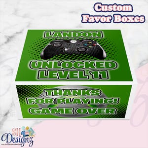 Video Game Birthday Party Boxes, Video Gamer Birthday Party, Video Game Birthday, Video Gamer Gift Boxes, Shoe Boxes