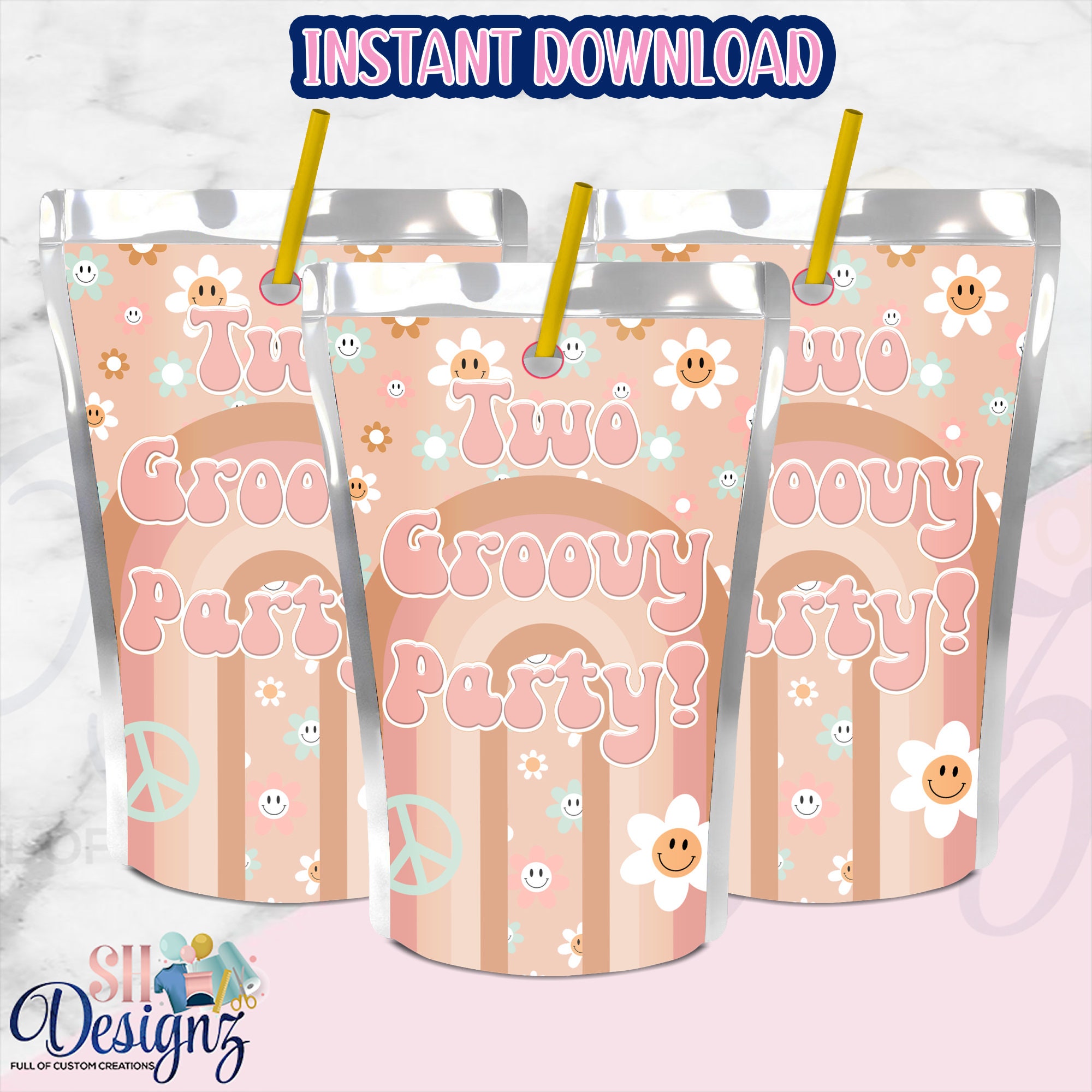 Two Groovy Drink Labels Retro Rainbow Hippie Camper Van Daisy Etsy Two Groovy Drink Labels Retro Rainbow Hippie Camper Van Daisy Etsy