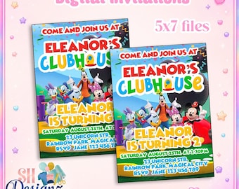 Mickey Mouse Clubhouse Birthday Invitation 5x7 Digital File