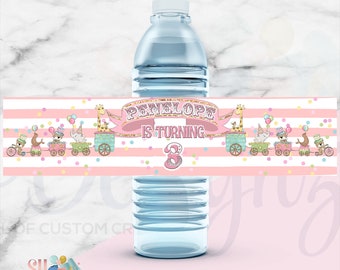 Carnival Pink Water Bottle Labels - Circus Pink Party - Circus Party - Carnival Birthday Party - Carnival Theme- Circus Birthday Theme