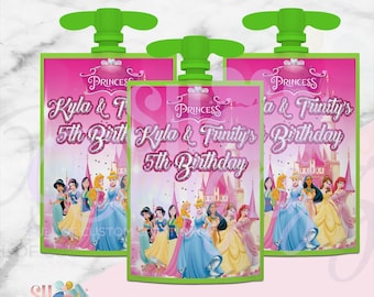 Princess Applesauce  Labels, Princess Birthday Party, Princess Labels Stickers