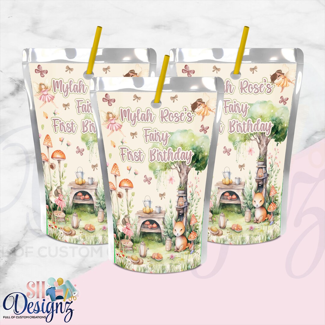 Fairies Juice Labels Fairy Birthday Party Labels Fairies Party Fairies