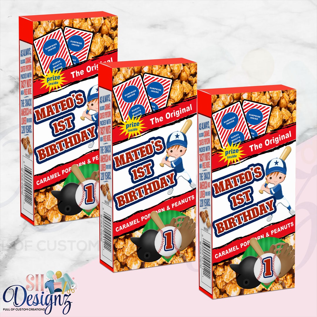Baseball Popcorn Baseball Party Baseball Birthday Baseball Birthday