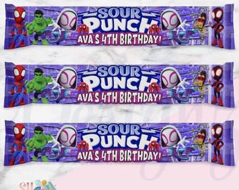 Ghost Spider Birthday Party Candy Wrapper, Custom Favors ( Digital)