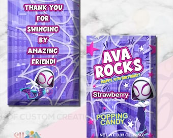 Ghost Spider Birthday Party Candy Wrapper, ( DIGITAL)