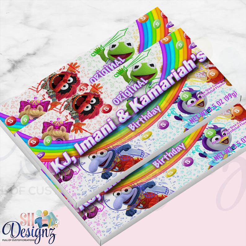 Muppet babies Birthday Party Candies Theater Boxes Muppet Babies Birthday Rainbow Candies Muppet Babies Candies
