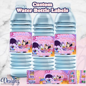 Minnie Mouse Bowtique Birthday Water Labels, Minnie Boutique, Minnies Birthday Labels, Minnie Mouse Birthday Party Minnie Mouse Party Favor