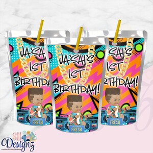 Fresh Prince Birthday Party Drink Labels, Fresh Prince Birthday Fresh Prince Treats, Fresh Prince Party Juice Labels stickers