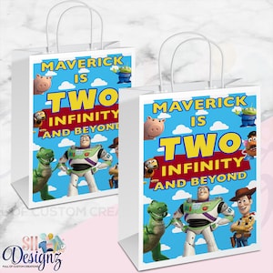 Two Infinity and Beyond Gift Bags, Toy Story Gift Bags, Buzz Lightyear, Woody, Pizza Planet, Two Infinity and Beyond
